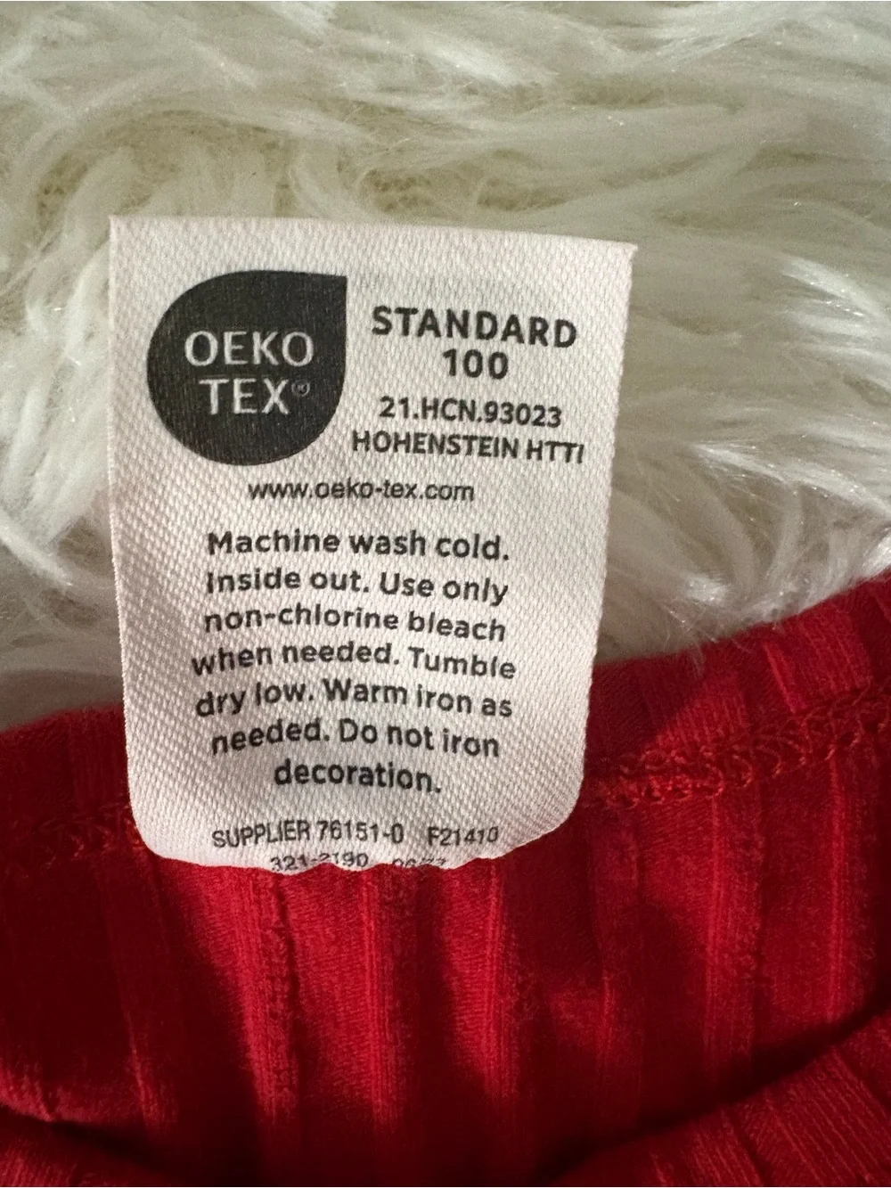 okie dokie Red Ribbed One-Piece Footie with Front Pocket